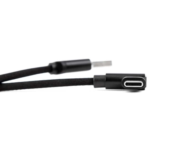 TecLines TUC007B USB auf USB C Kabel 90° gewinkelt 1m, schwarz Wendestecker
