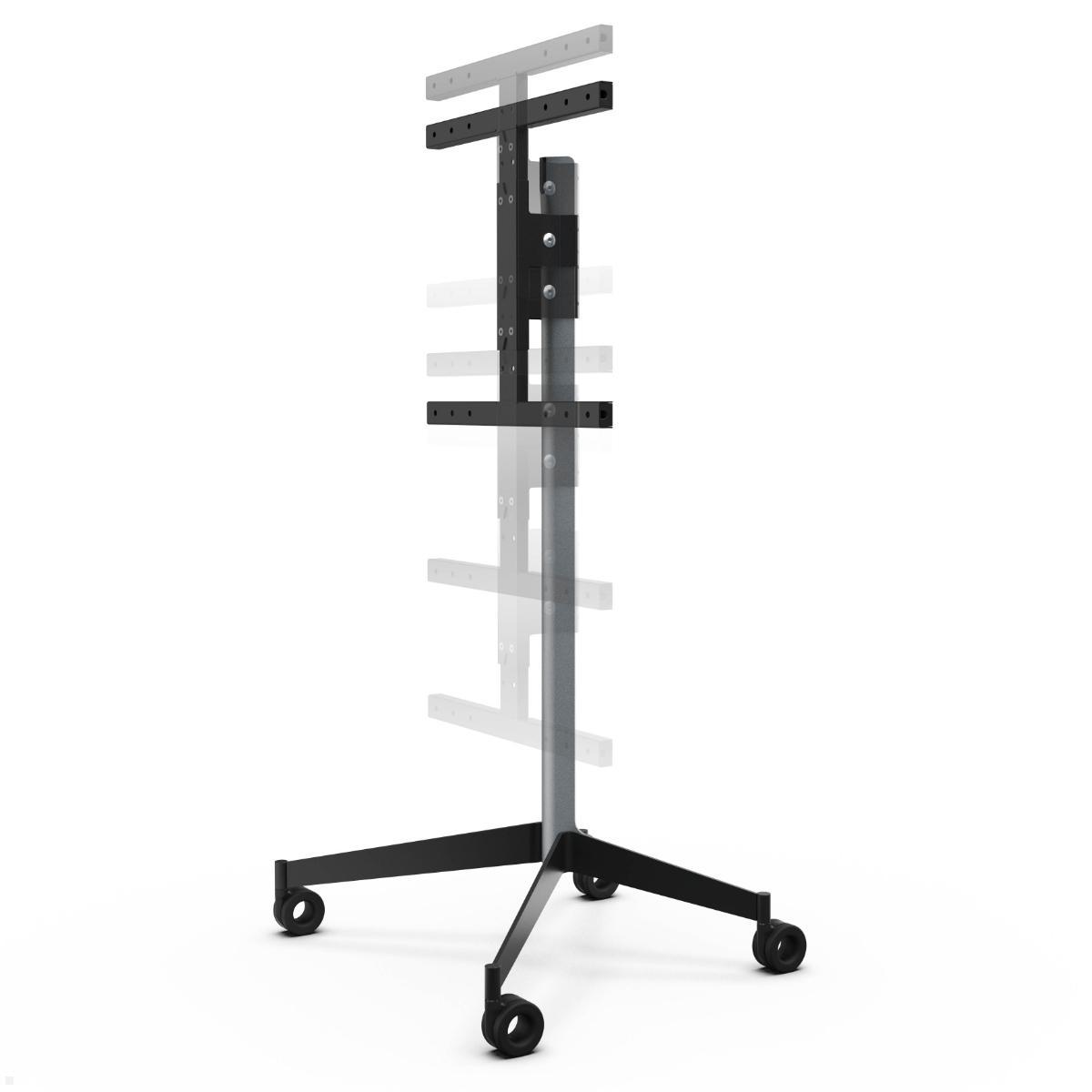 Erard KANA 1200L mobiler TV Ständer 30-55 Zoll, silber / schwarz, höhenverstellbar Erard KANA 1200L mobiler TV Ständer 30-55 Zoll, silber / schwarz, höhenverstellbar