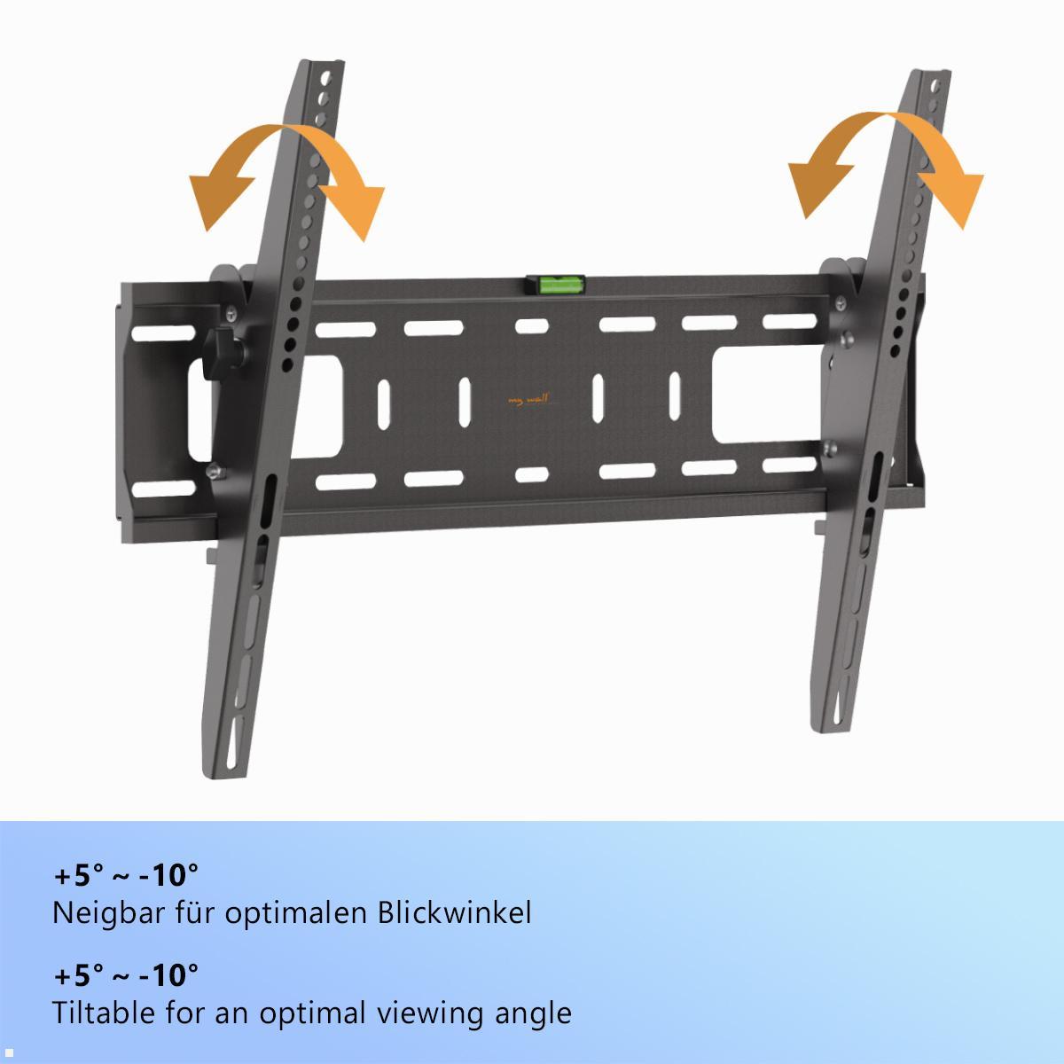 MonLines MWH046B Outdoor TV Wandhalterung neigbar, 37-86 Zoll bis 50kg, integrierte Wasserwaage