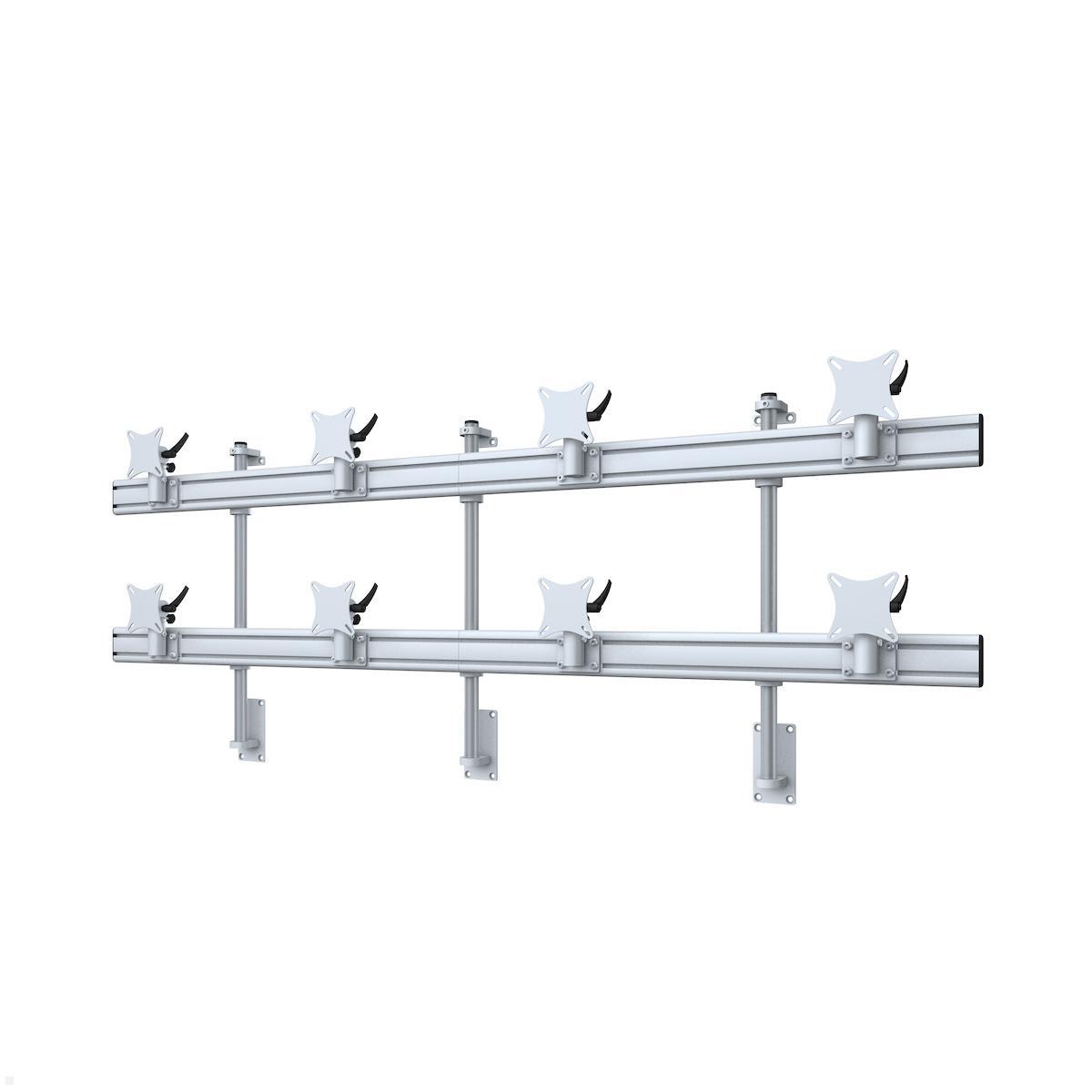 MonLines MWH218G Flat 4+4 Monitor Wandhalterung für 8 Monitore bis 32 Zoll, grau MonLines MWH218G Flat 4+4 Monitor Wandhalterung für 8 Monitore bis 32 Zoll, grau