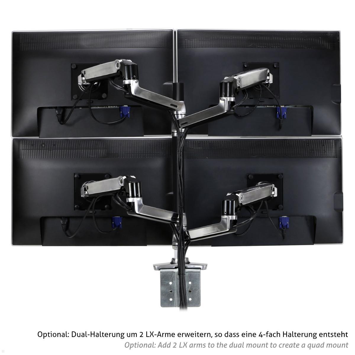 LX Dual Monitorhalterung plus 2 optionale LX Arme für Vierfach-Halterung LX Dual Monitorhalterung plus 2 optionale LX Arme für Vierfach-Halterung