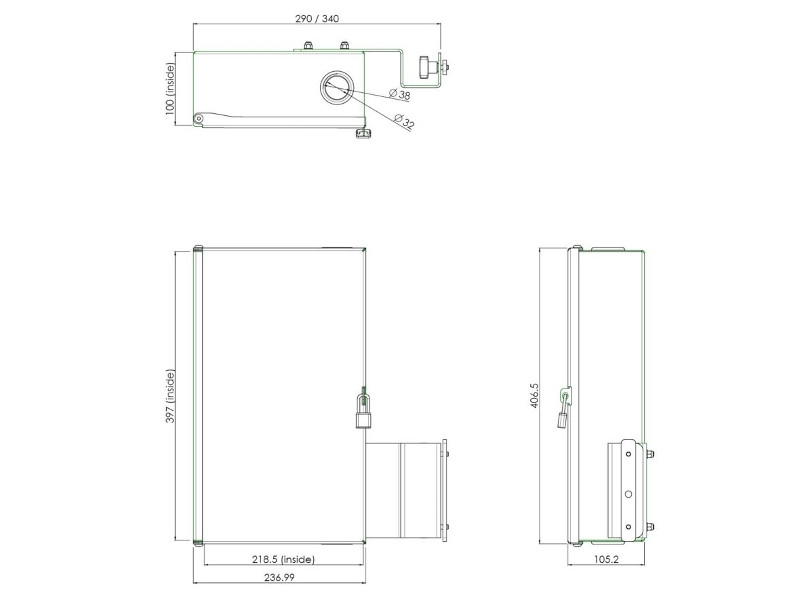 SmartMetals Zubehör abschließbares Mini PC / Thin-Client Gehäuse Maße