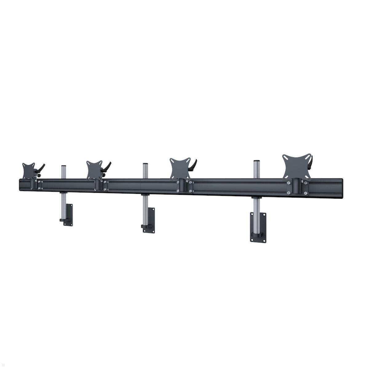 MonLines MWH219B Flat Wandhalter für 4 Monitore nebeneinander bis 32 Zoll, schwarz