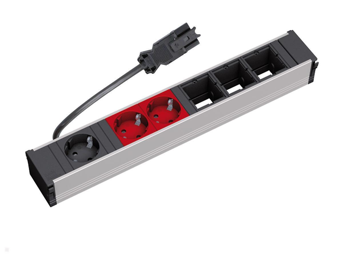 Bachmann CONI Modulträger, 3x Steckdosen rot/schwarz, 3x CM (912.024) Bachmann CONI Modulträger, 3x Steckdosen rot/schwarz, 3x CM (912.024)