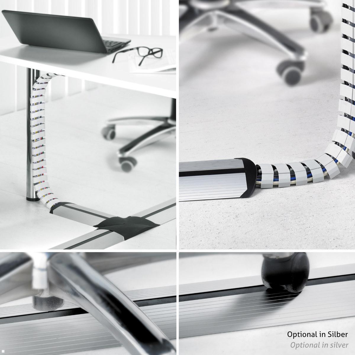 EVOline Bridge Aluminium Kabelbrücke verklebbar 1600 mm, schwarz Kabelmanagement