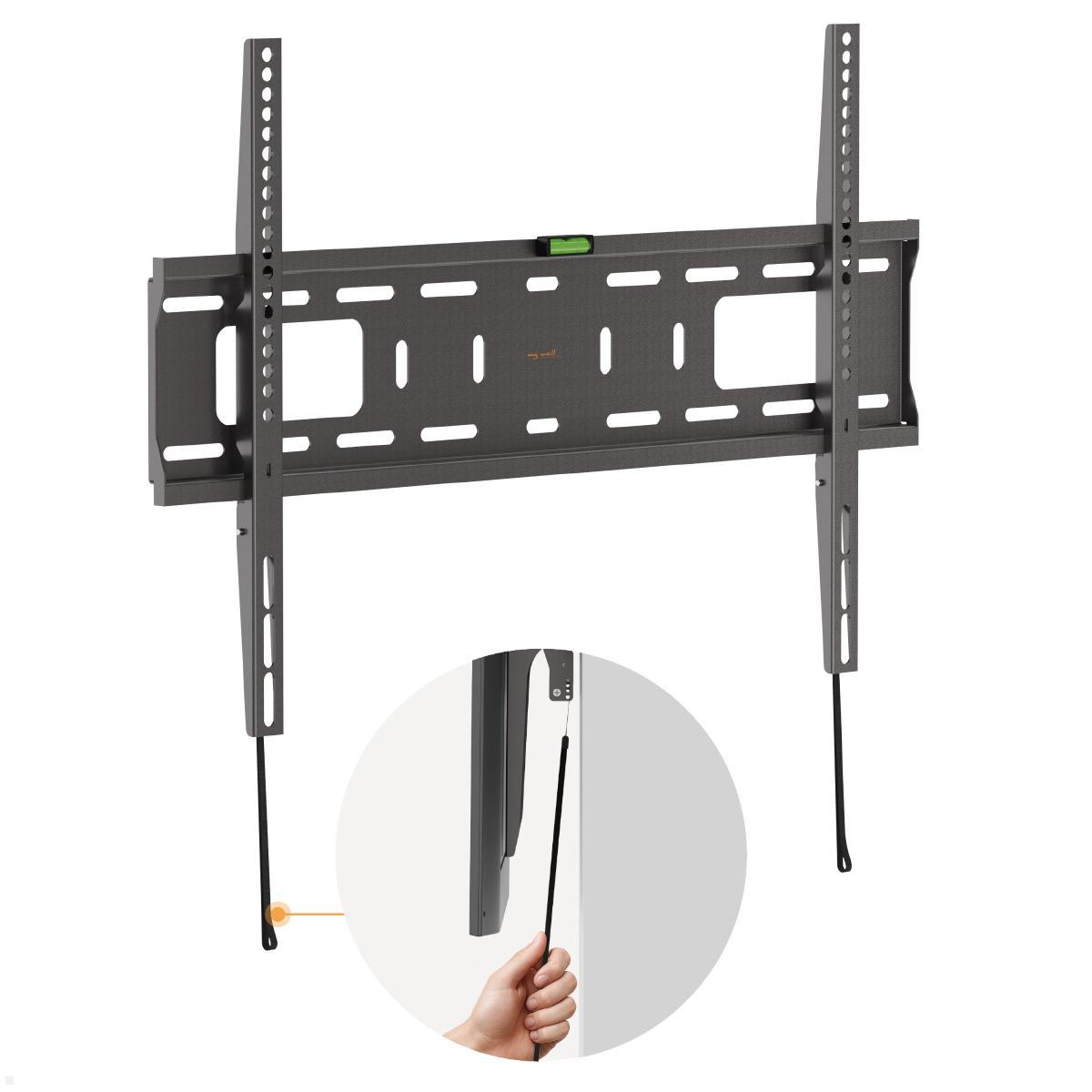 MonLines MWH045B Outdoor TV Wandhalterung 37-86 Zoll bis 50kg, Braun-Silber-Metallic Finish