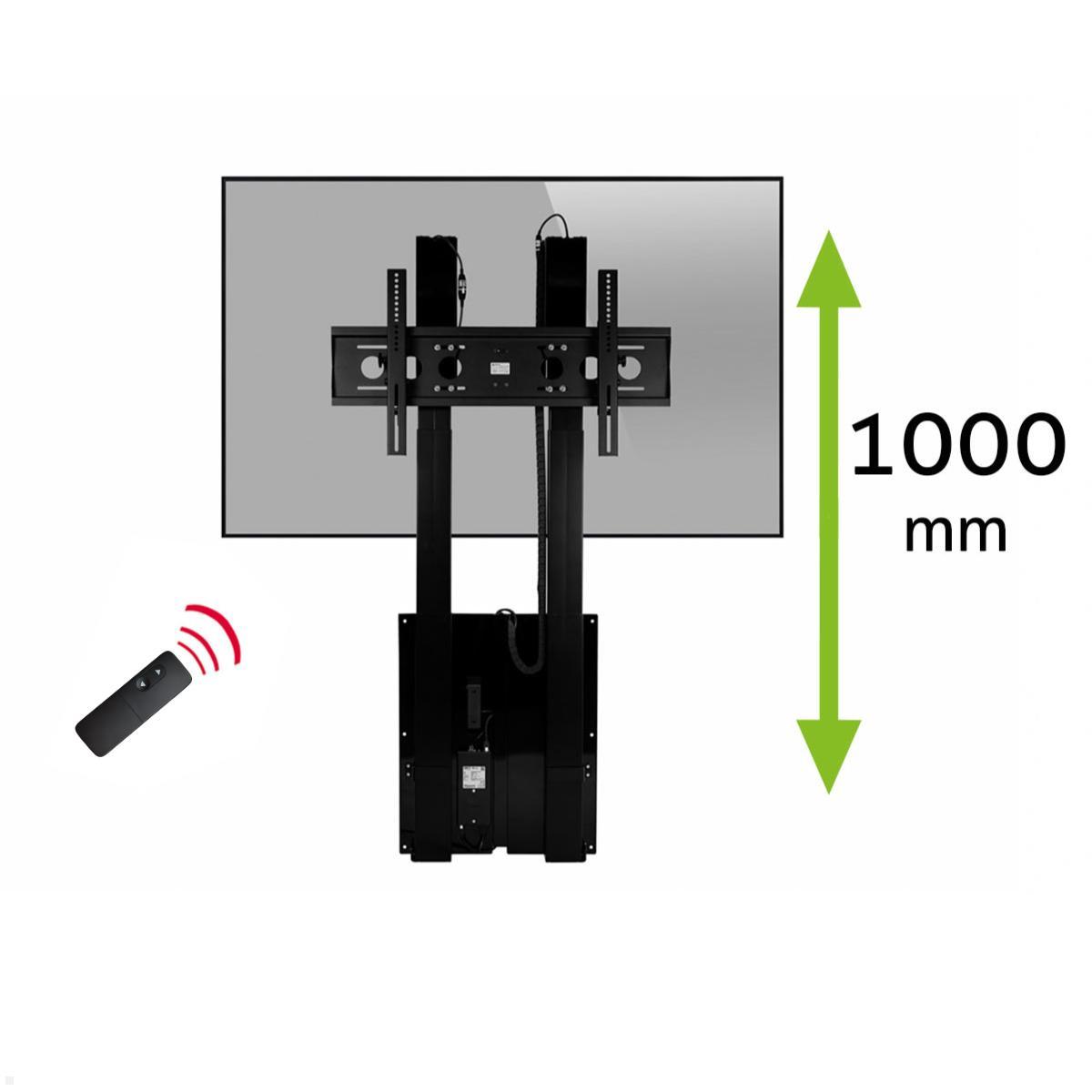 MonLines MLW1000B2 TV Lift Wandhalter elektrisch, 1000mm, bis 98 Zoll, schwarz 