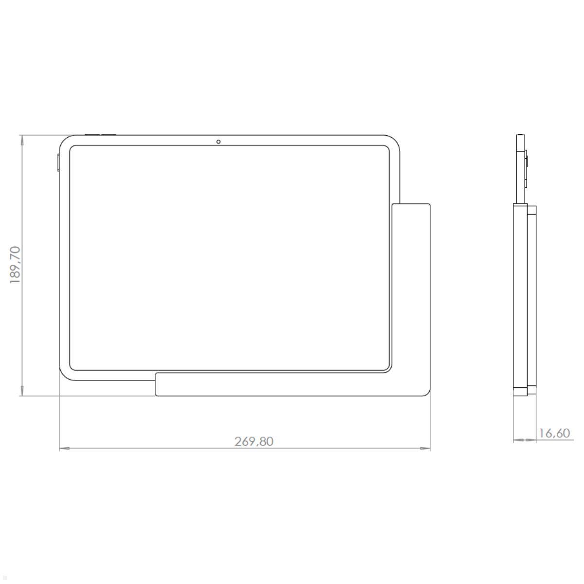 TabLines TWP044 Wandhalterung für Apple iPad Air 11.0 (M3), Zeichnung