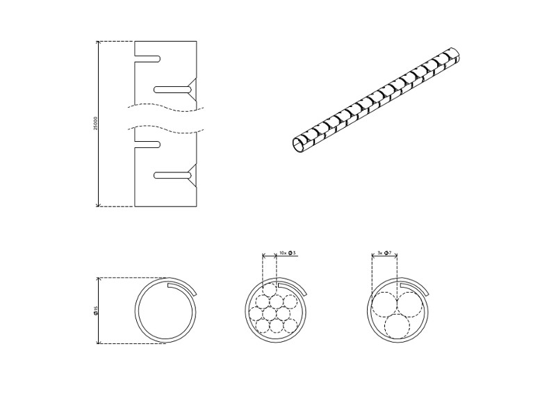 Dataflex Addit Kabelschlucker ø15 mm/25 m (33.712) Zeichnung Dataflex Addit Kabelschlucker ø15 mm/25 m (33.712) Zeichnung
