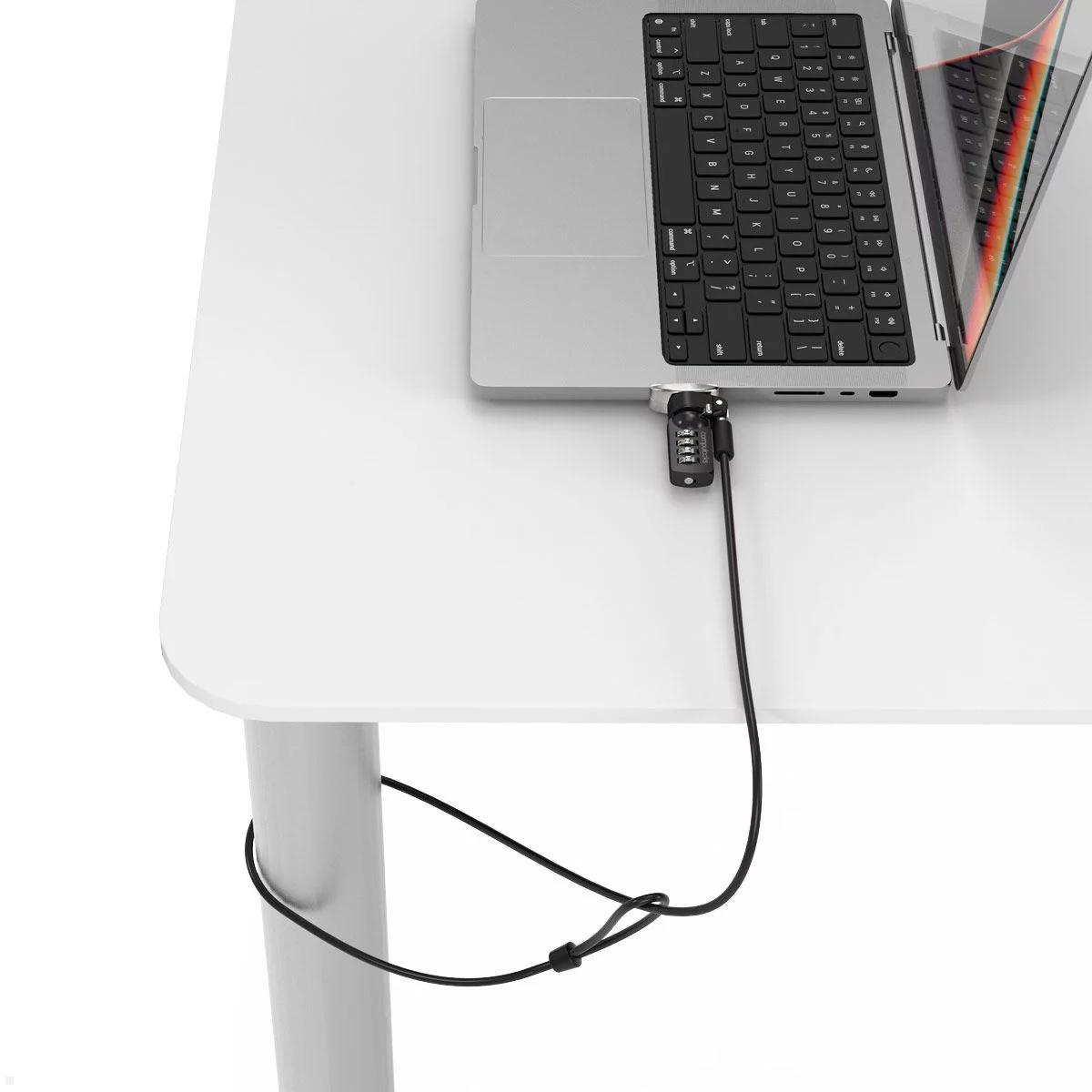 Compulocks Ledge Adapter, Zahlenschloss MacBook Pro 16 Zoll, Anwendung Tischbein Compulocks Ledge Adapter, Zahlenschloss MacBook Pro 16 Zoll, Anwendung Tischbein