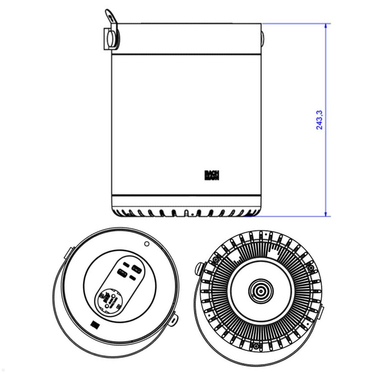 Bachmann MOV:E Power Unit 2x USB A/C Charger mit Schloss Adapter, weiß (BM0011008), Maße Bachmann MOV:E Power Unit 2x USB A/C Charger mit Schloss Adapter, weiß (BM0011008), Maße