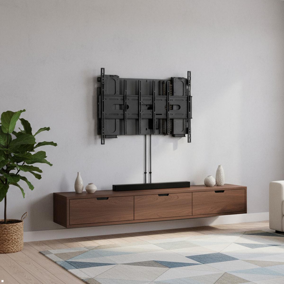 MonLines MLW675B2 TV Lift Wandhalter elektrisch, 675mm, 98 Zoll, schwarz, Anwendung Wohnzimmer MonLines MLW675B2 TV Lift Wandhalter elektrisch, 675mm, 98 Zoll, schwarz, Anwendung Wohnzimmer