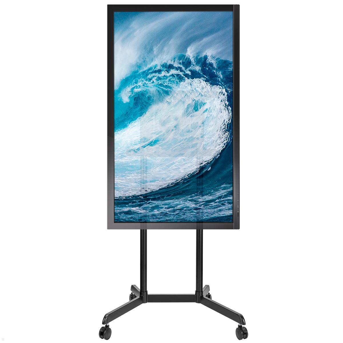 MonLines MBS029B mobiler Monitorständer mit Pivotfunktion, 37-70 Zoll, schwarz, Kabelmanagement integriert