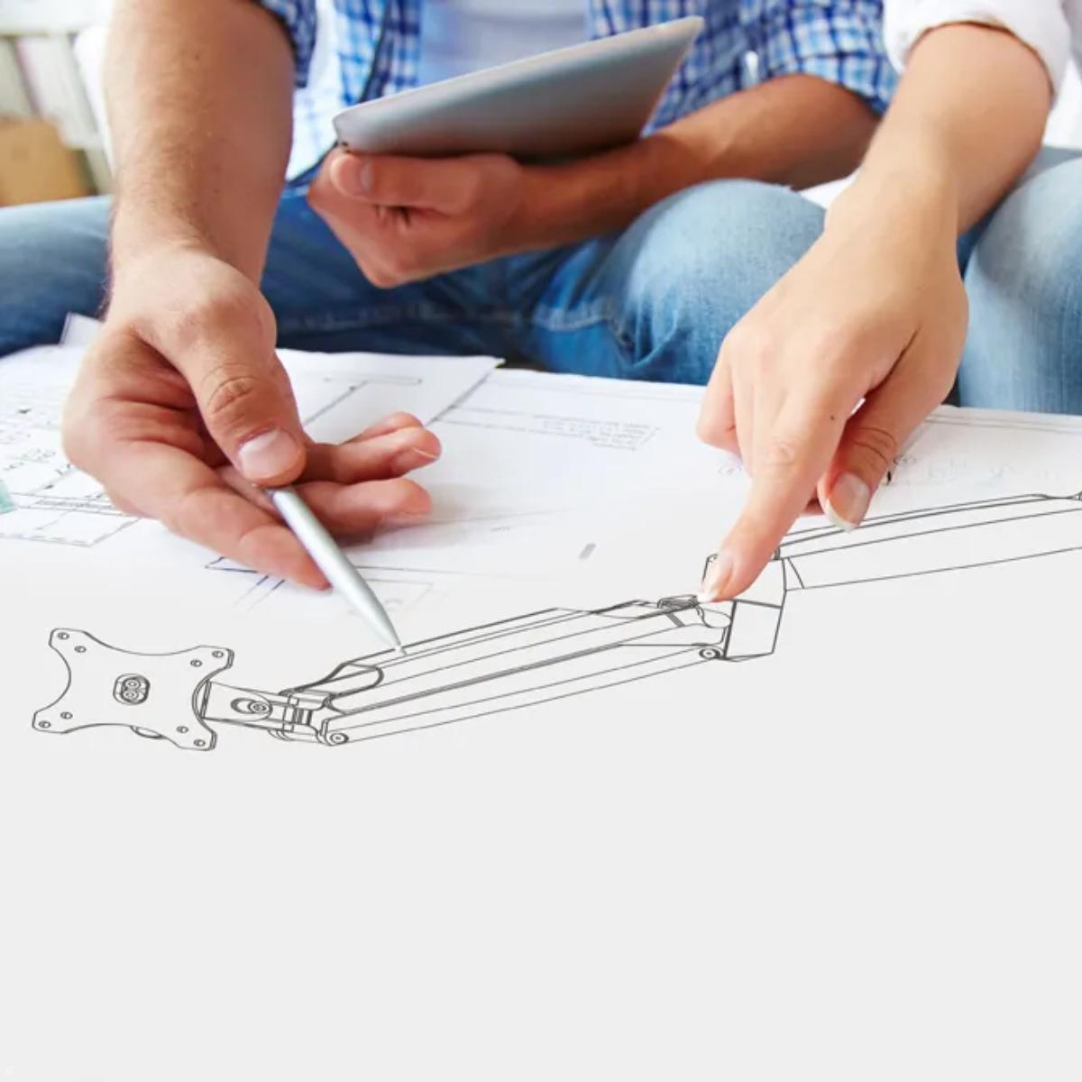 Neomounts Select NM-D750 Monitor Tischhalter, Beispiel