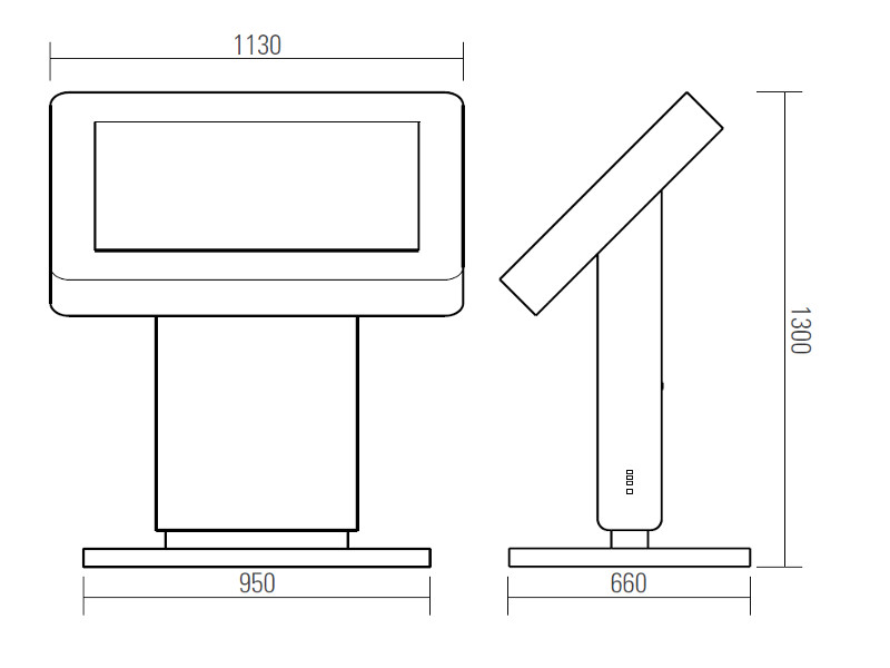 Hyundai D42ESLI Indoor Display Stele Single 42" Touch Maße