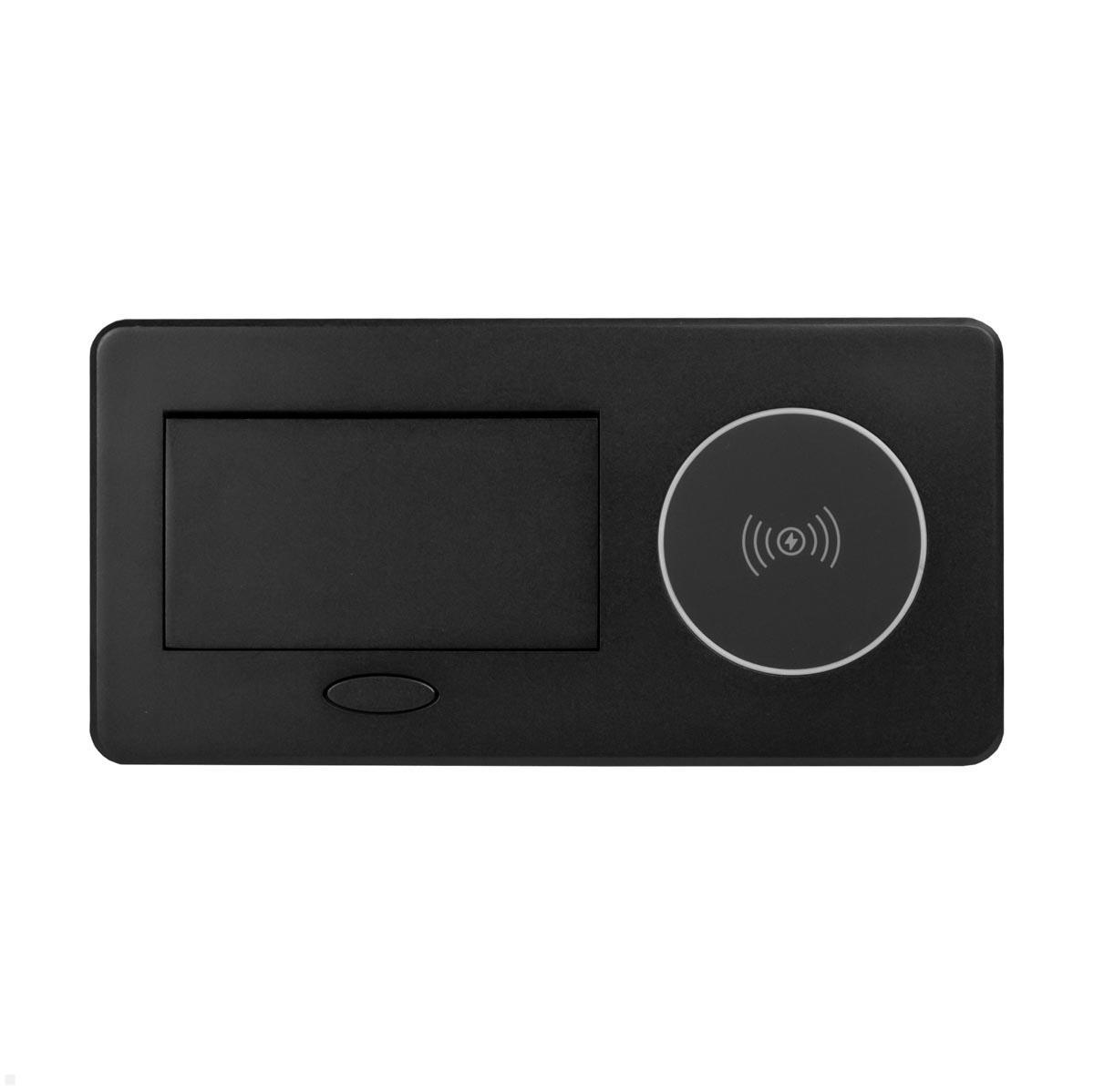 TecLines TES015B Einbau Steckdose mit USB A/C Charger, Qi, schwarz nahtloser Abschluss mit Tischoberfläche  TecLines TES015B Einbau Steckdose mit USB A/C Charger, Qi, schwarz nahtloser Abschluss mit Tischoberfläche