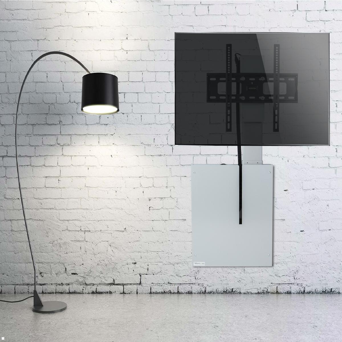 MonLines MLE675S TV Lift  Wandhalterung elektrisch mit Einhausung, 675mm, silber Anwendung