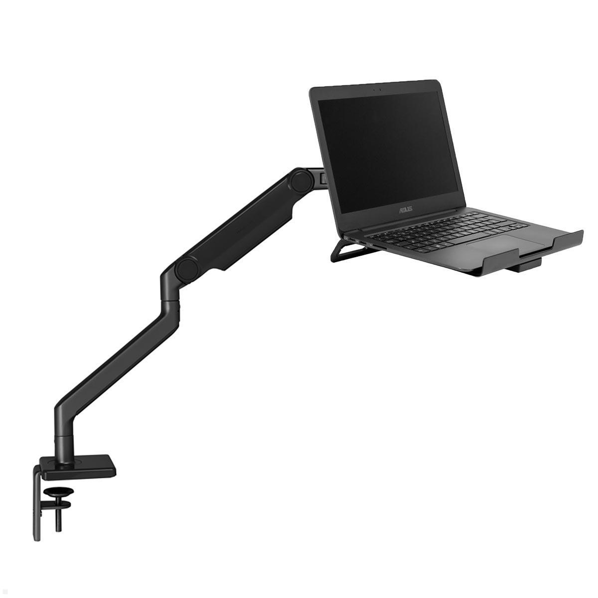 Humanscale M2.1 Laptop Tischhalterung mit Schwenkarm schräg, schwarz Humanscale M2.1 Laptop Tischhalterung mit Schwenkarm schräg, schwarz