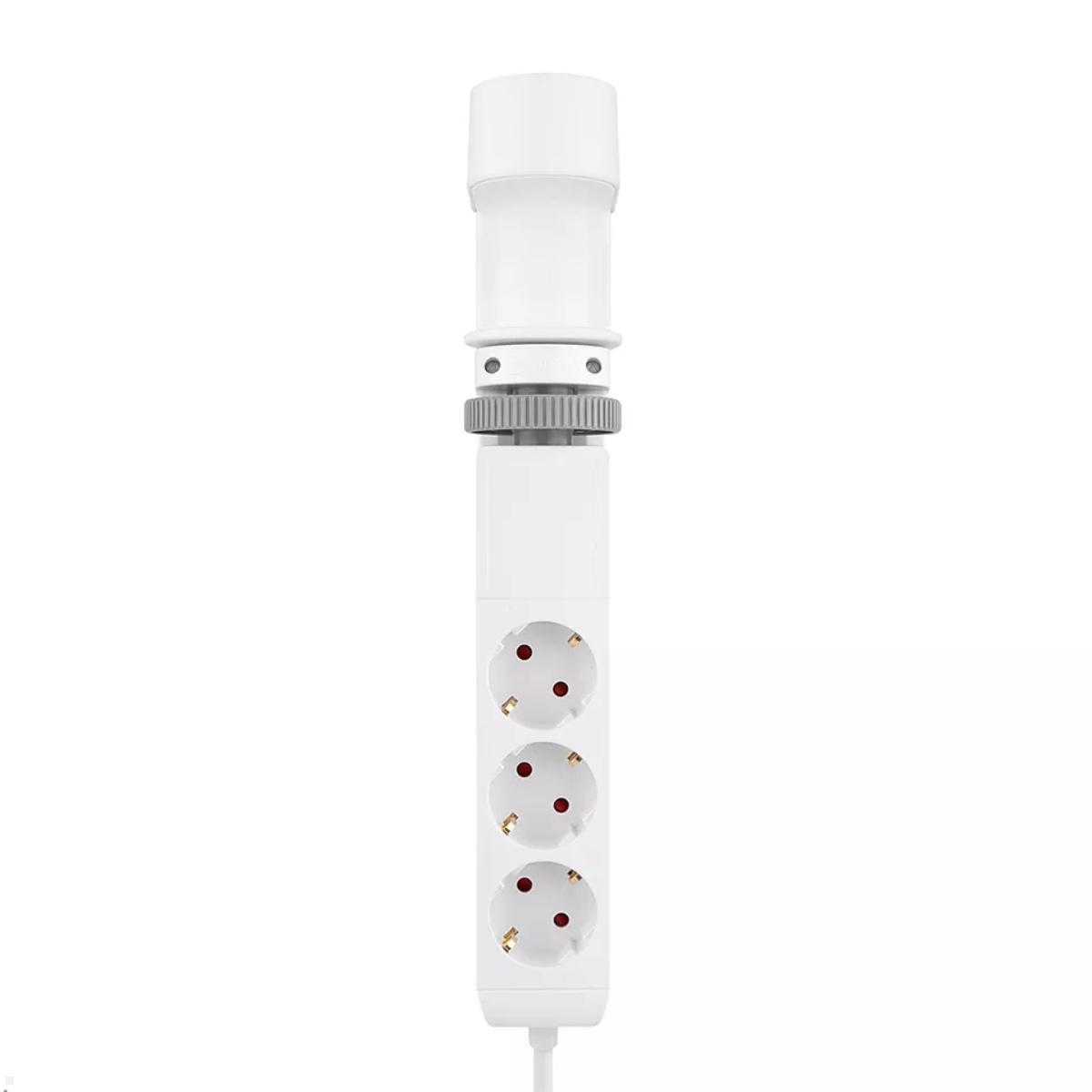 Neomounts DS22-840WH6 Tischsteckdose mit Klemme und USB A/ C, Vorderansicht