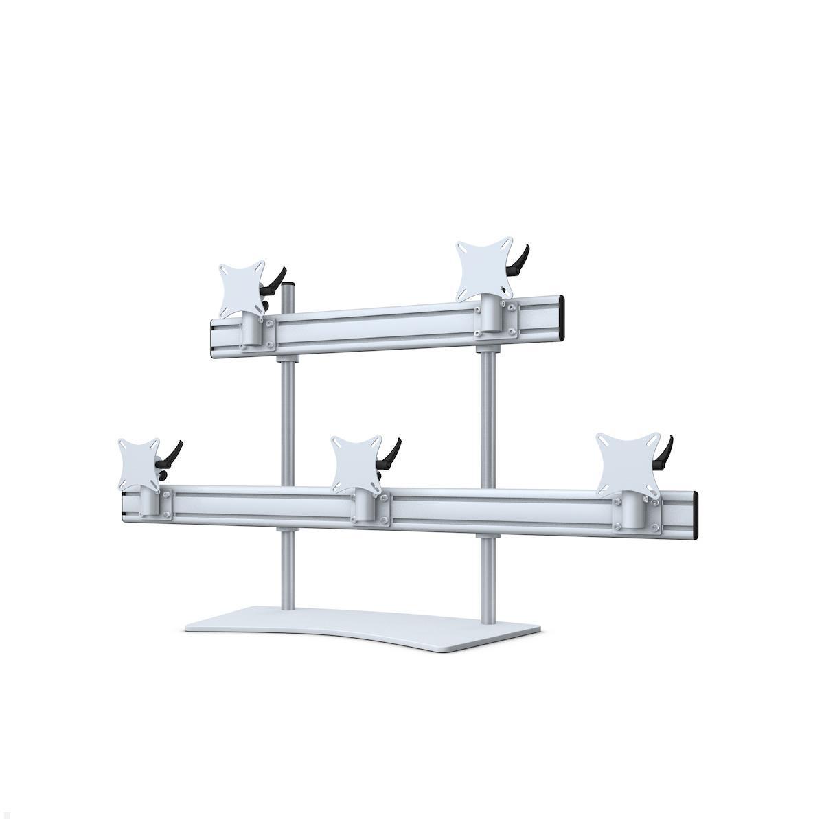 MonLines MTH285G Flat 3+2 Monitorhalterung mit Tischstandfuß bis 24 Zoll, grau MonLines MTH285G Flat 3+2 Monitorhalterung mit Tischstandfuß bis 24 Zoll, grau
