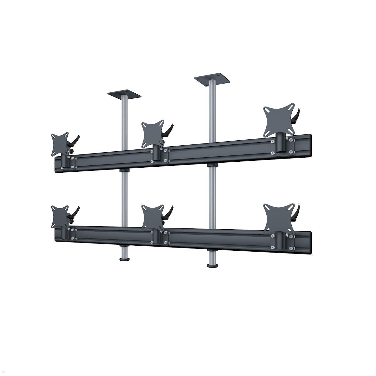 MonLines MDH219B Flat 3+3 Monitor Deckenhalter bis 32 Zoll, schwarz MonLines MDH219B Flat 3+3 Monitor Deckenhalter bis 32 Zoll, schwarz