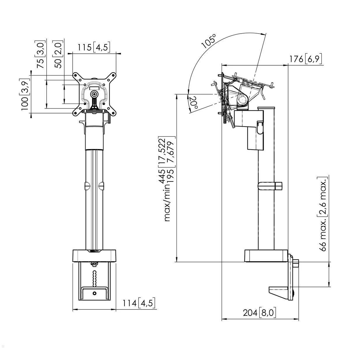 Vogels Motion MOMO 2117B Monitor Tischhalterung, schwarz, modularer Monitorarm TÜV-zertifiziert