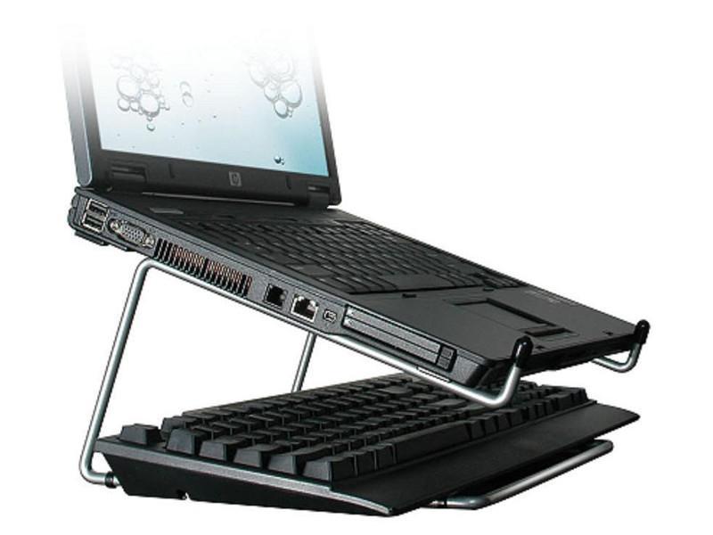 R-Go Steel Office Laptopständer RGOSC020 mit Tastaturablage mit Notebook R-Go Steel Office Laptopständer RGOSC020 mit Tastaturablage mit Notebook