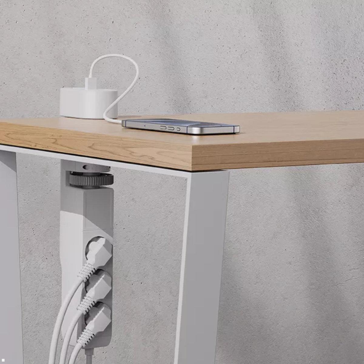 Neomounts DS22-840WH6 Tischsteckdose mit Klemme und USB A/ C, Anwendungsbeispiel