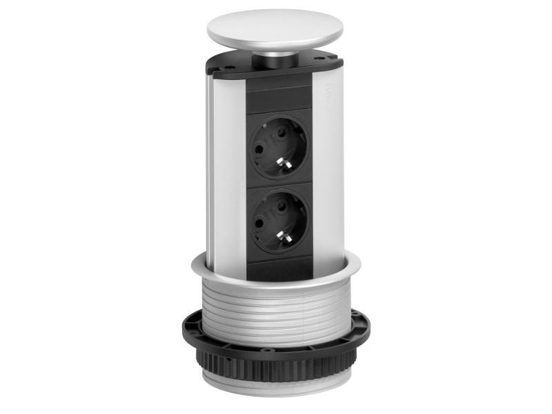 EVOline Port zweifache versenkbare Steckdose, silber EVOline Port zweifache versenkbare Steckdose, silber