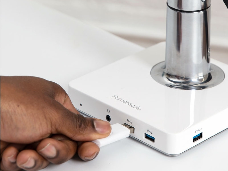 Humanscale M/Connect Dockingstation Tischklemme für M8, weiß leichtes einstecken von Steckern Humanscale M/Connect Dockingstation Tischklemme für M8, weiß leichtes einstecken von Steckern