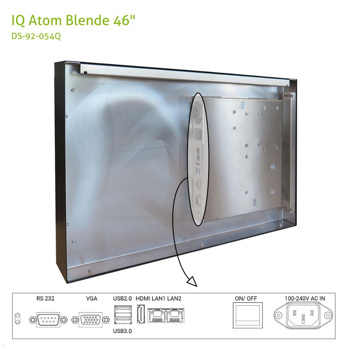 Distec BLO-Line A1 Brandschutz Monitor 46 Zoll IQ Atom Blende quer (DS-92-054Q) Anschlüsse Distec BLO-Line A1 Brandschutz Monitor 46 Zoll IQ Atom Blende quer (DS-92-054Q) Anschlüsse