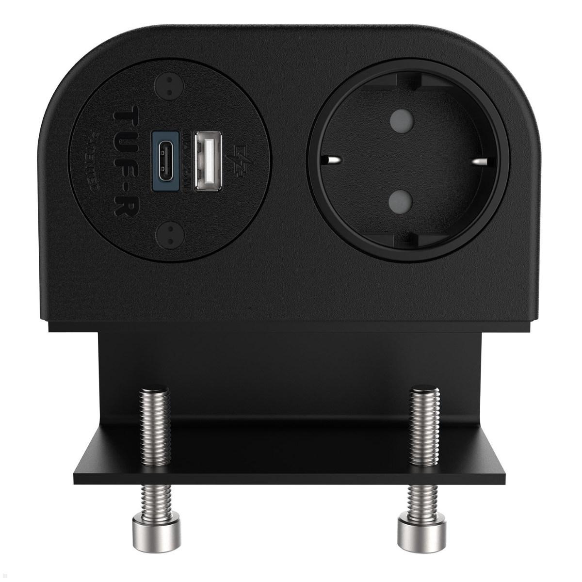 Dataflex Power Phase Tischanschlussfeld 1x Steckdose, 1x USB-A, 1x USB-C (25.203), schwarz Tisch Steckdose Dataflex Power Phase Tischanschlussfeld 1x Steckdose, 1x USB-A, 1x USB-C (25.203), schwarz Tisch Steckdose