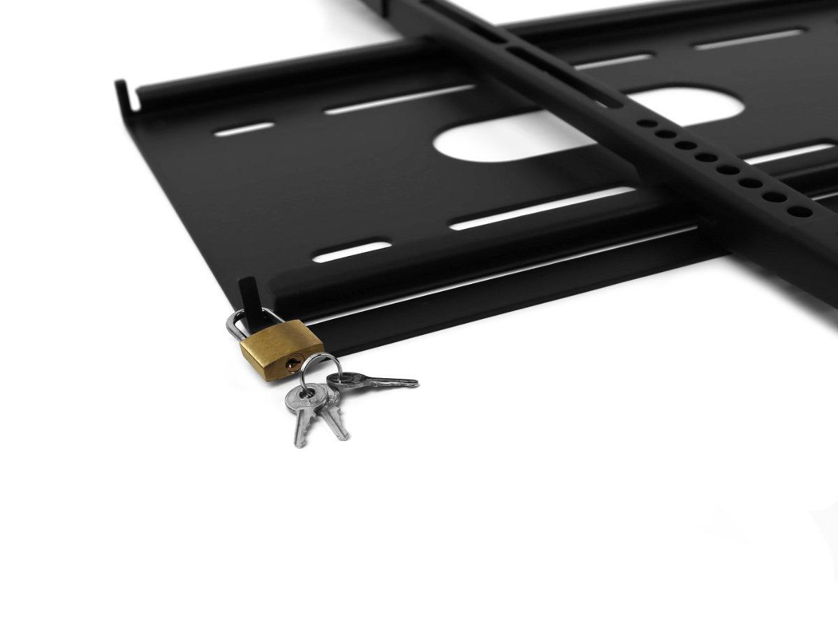 MonLines MWH012B flache TV Wandhalterung 42-100" abschließbar, schwarz Diebstahlschutz