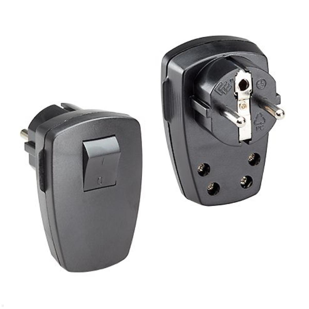 Bachmann Schutzkontakt Winkelstecker mit Schalter, schwarz (911.171) Bachmann Schutzkontakt Winkelstecker mit Schalter, schwarz (911.171)