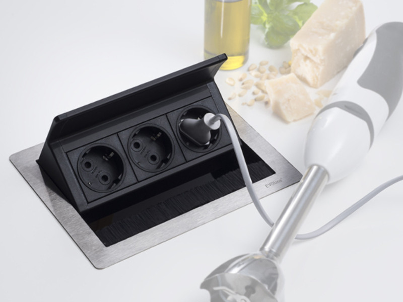 EVOline FlipTop Push 2x Steckdose Data S Anwendung Küche EVOline FlipTop Push 2x Steckdose Data S Anwendung Küche