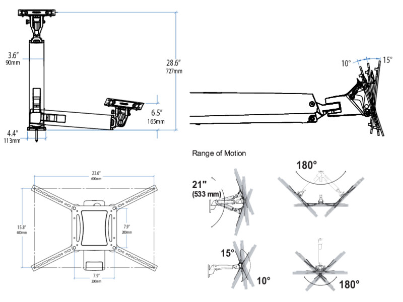 Ergotron 45-304-026 TV Wandhalter Funktionen Ergotron 45-304-026 TV Wandhalter Funktionen