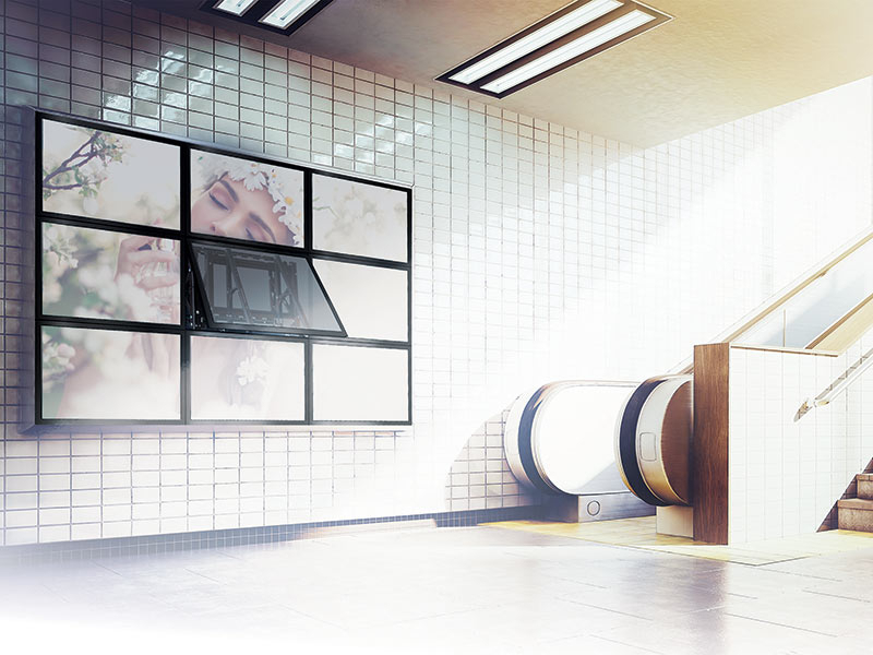 Edbak VWPOPT65 schmale Pop-out Videowall Wand Halterung, 40 - 65 Zoll Anwendung Flughafen