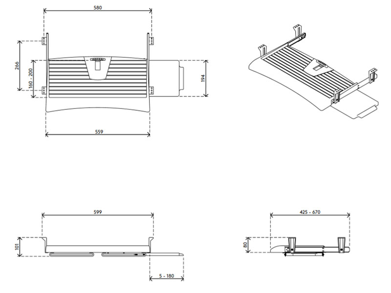Dataflex Addit 97223 Tastaturauszug Untertisch Zeichnung Dataflex Addit 97223 Tastaturauszug Untertisch Zeichnung