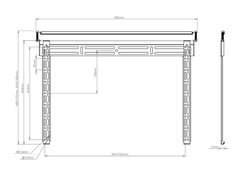 B-Tech BT8220-PRO Ultra Slim TV Wandhalterung bis 80" VESA Halter