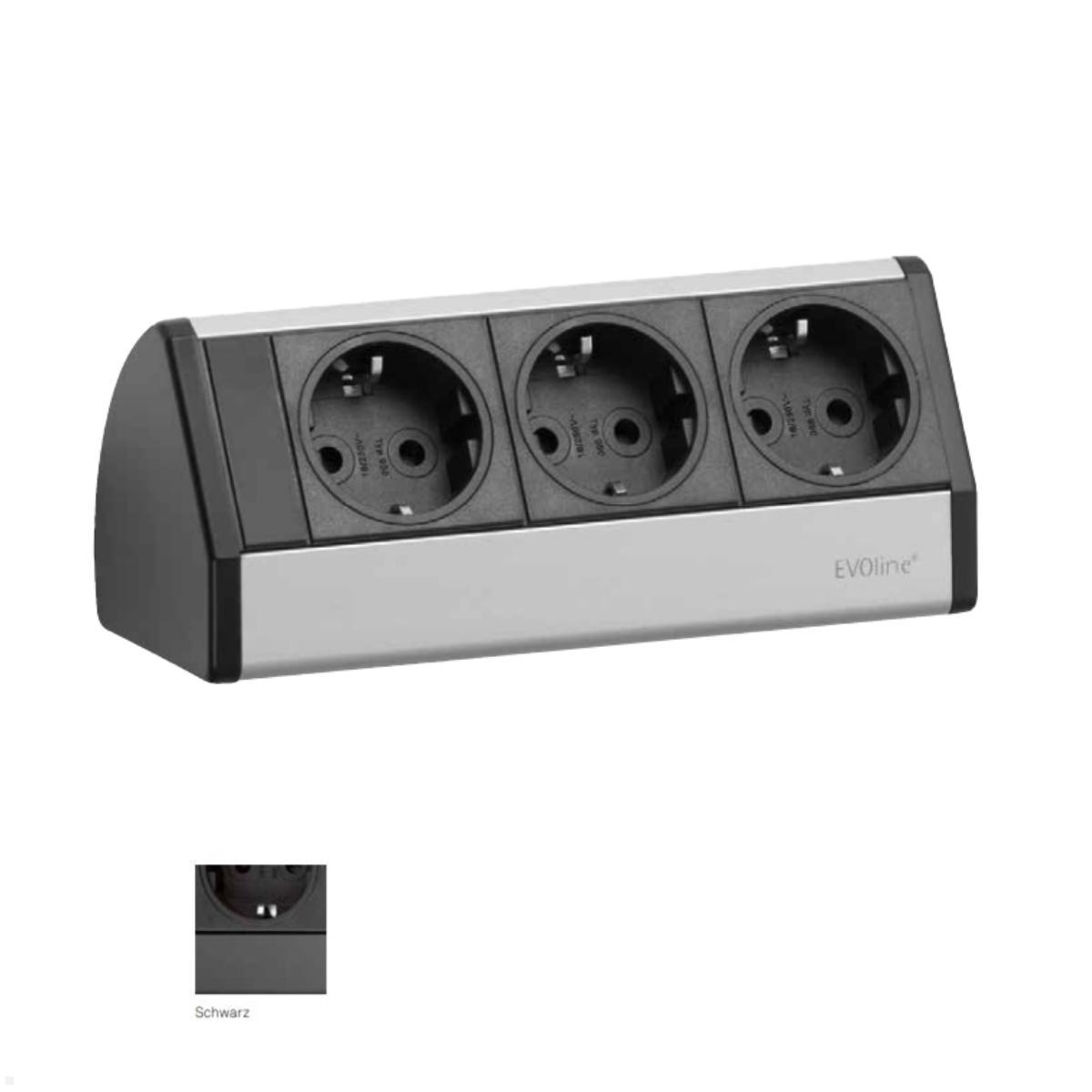 EVOline Dock small 3-fach Steckdose ohne Zwinge, Farbvariante EVOline Dock small 3-fach Steckdose ohne Zwinge, Farbvariante