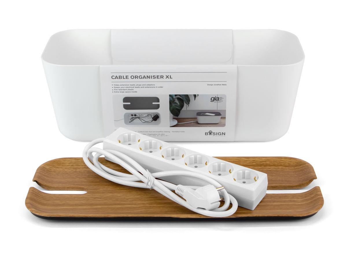 Bosign Kabelbox XL Organiser mit 6-fach Steckdosenleiste, Holzoptik Bosign Kabelbox XL Organiser mit 6-fach Steckdosenleiste, Holzoptik