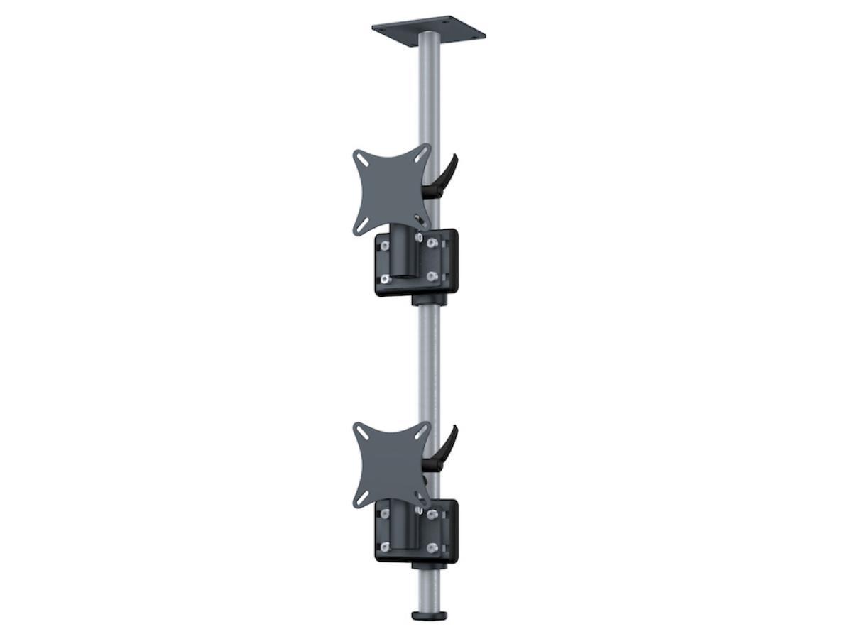MonLines MDH201B Flat 2-fach vertikal Monitor Deckenhalter 25-30 Zoll, schwarz Anordnung übereinander