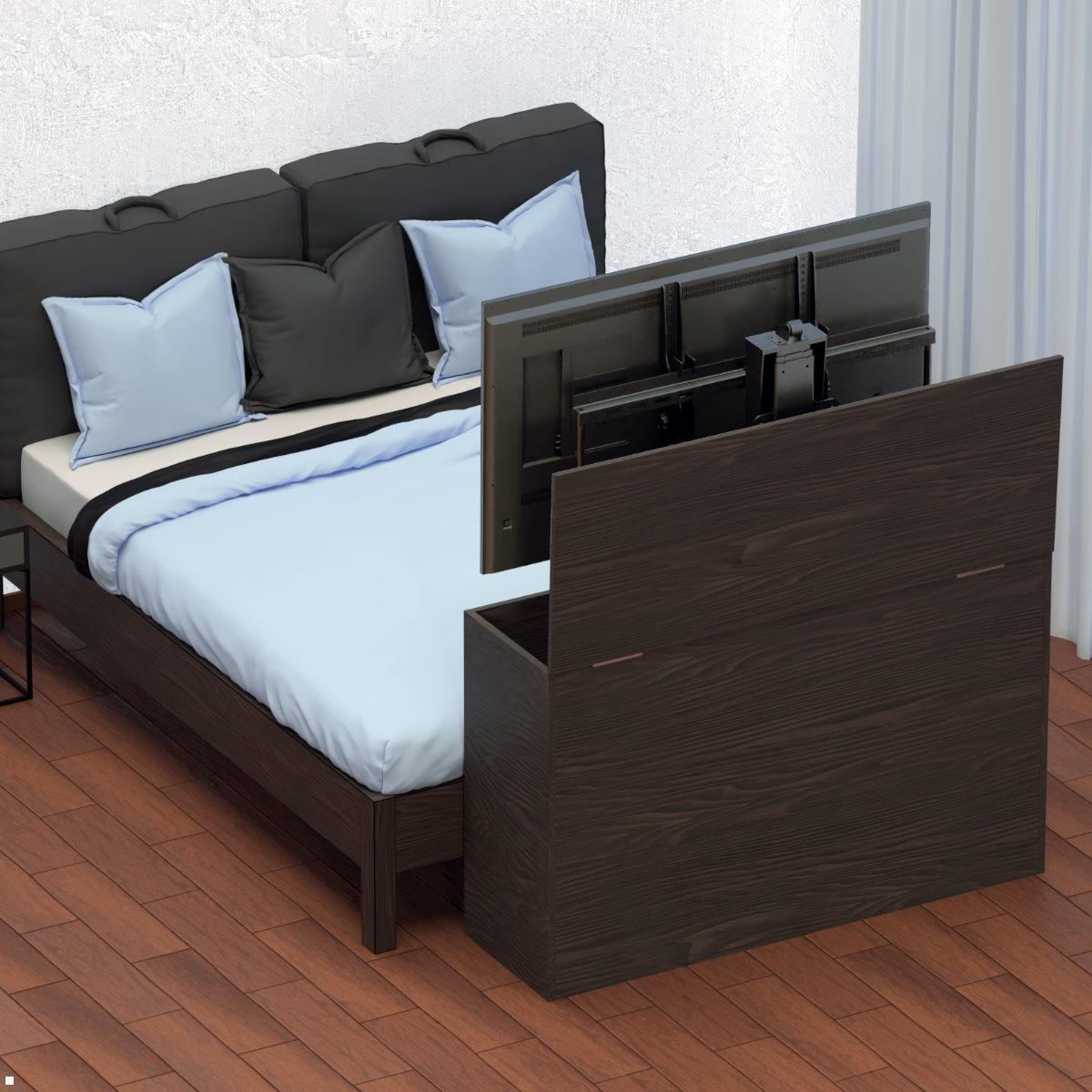 MonLines MLS039B Einbau TV Lift bis 60 kg, 620-1270 mm Hub, schwarz, Anwendung Schlafzimmer