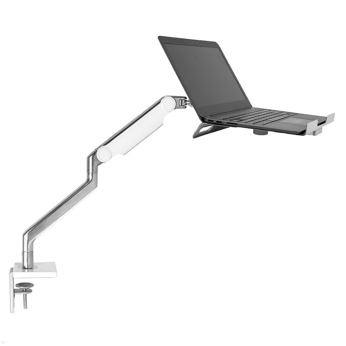 Humanscale M2.1 Laptop Tischhalterung mit Schwenkarm schräg, weiß Humanscale M2.1 Laptop Tischhalterung mit Schwenkarm schräg, weiß