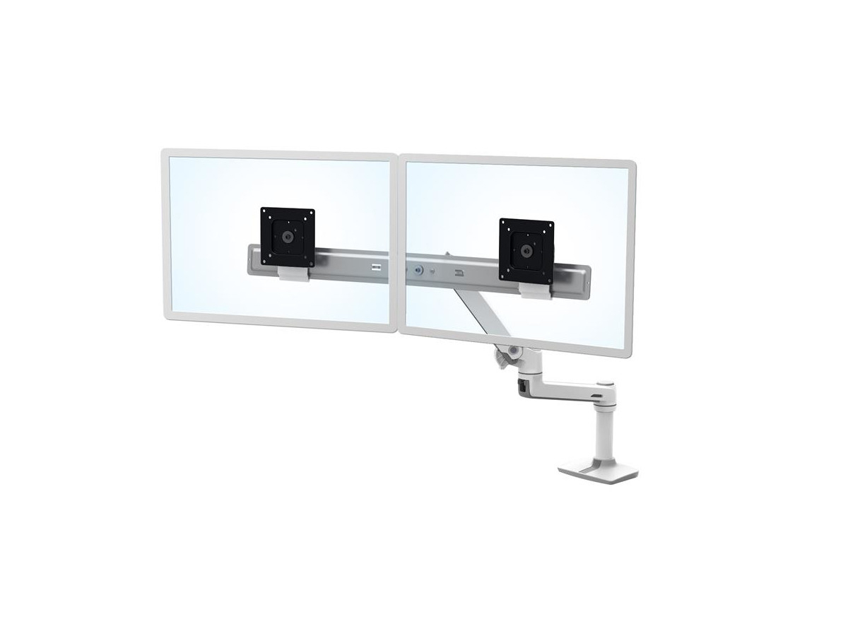 Ergotron LX Dual Tisch Monitorhalterung für USM Tisch, weiß (46-490-217) Ergotron LX Dual Tisch Monitorhalterung für USM Tisch, weiß (46-490-217)