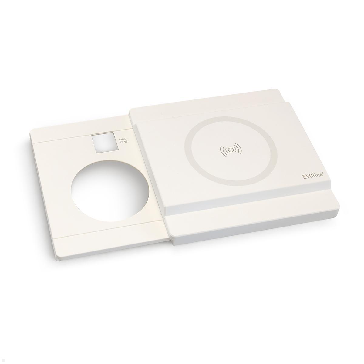 EVOline Schiebedeckel mit magnetischer Qi Ladefunktion für Circle80 USB 18W, weiß EVOline Schiebedeckel mit magnetischer Qi Ladefunktion für Circle80 USB 18W, weiß
