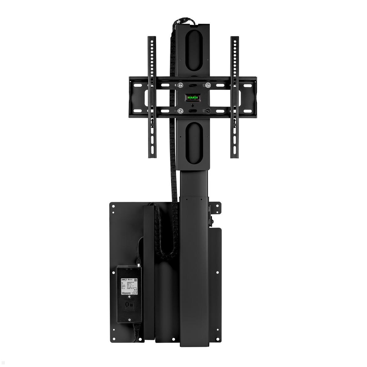 MonLines MLW675B TV Lift Wandhalterung elektrisch, 675mm, schwarz, ausgefahren