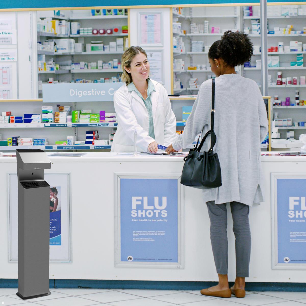 Edbak ProClean 1 Desinfektionsspender mit Sensor Ständer, grau, Apotheke