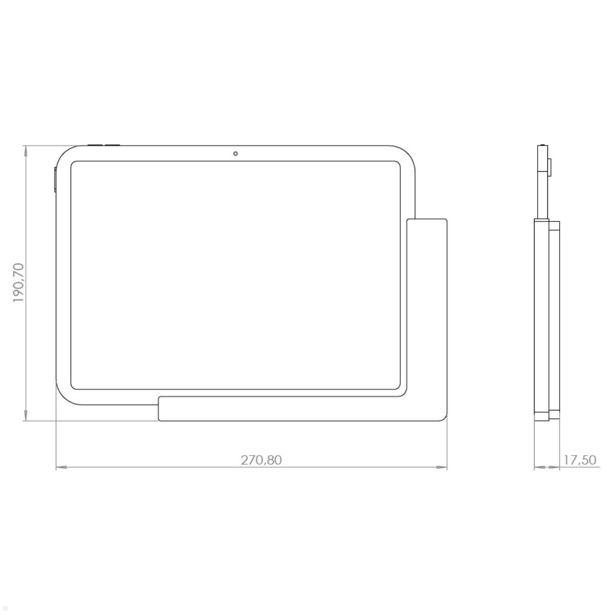TabLines TWP046 Wandhalterung für Apple iPad 11.0 (11. Gen.) Maße