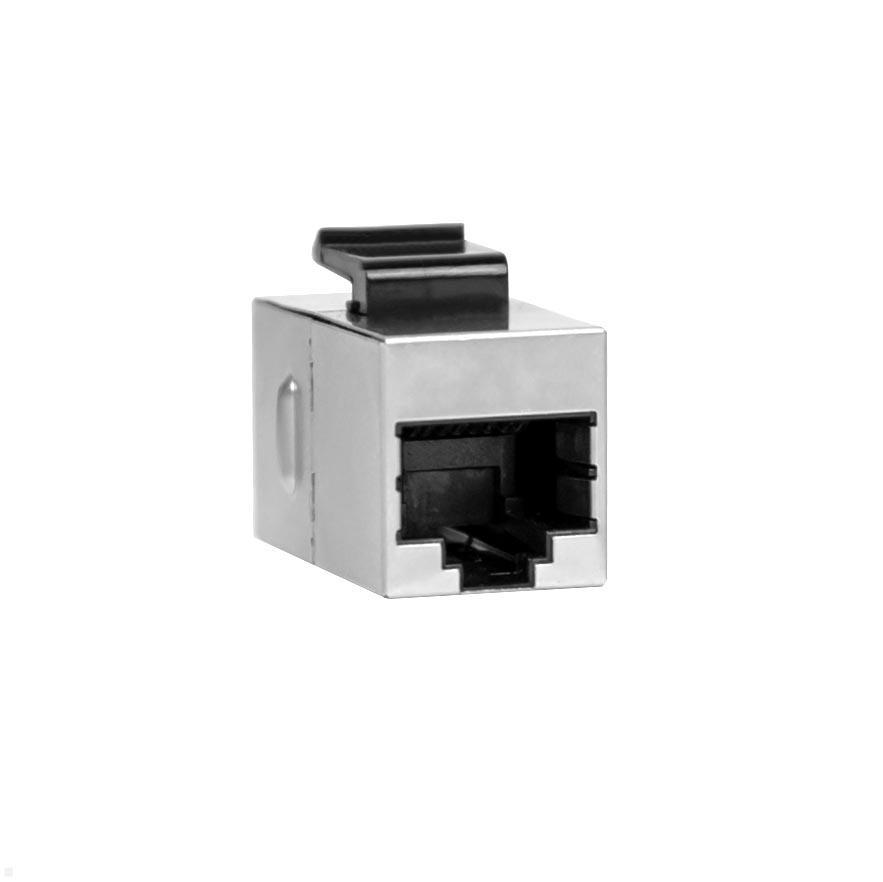 TecLines TKM016 Keystone Modul Cat6a 2x RJ45 Buchse, Vorderseite TecLines TKM016 Keystone Modul Cat6a 2x RJ45 Buchse, Vorderseite
